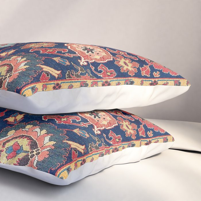 Kelleh Northwest Persian Azerbaijan Floral Carpet Print Pillow Sham Gallery Image 3