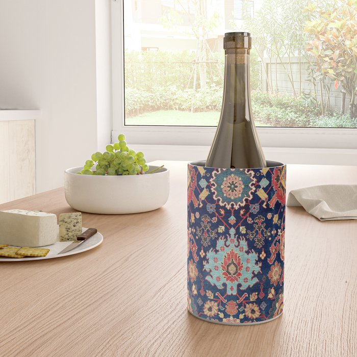 Kelleh Northwest Persian Azerbaijan Floral Carpet Print Wine Chiller Gallery Image 4