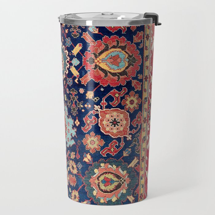 Kelleh Northwest Persian Azerbaijan Floral Carpet Print Travel Mug Gallery Image 2
