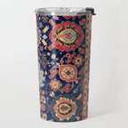 Kelleh Northwest Persian Azerbaijan Floral Carpet Print Travel Mug Gallery Image 2
