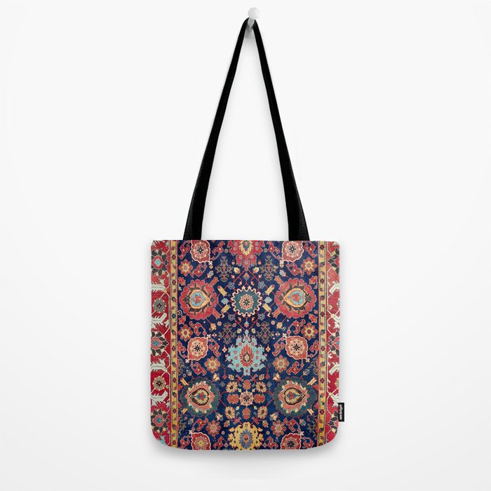 Kelleh Northwest Persian Azerbaijan Floral Carpet Print Tote Bag Gallery Image 2