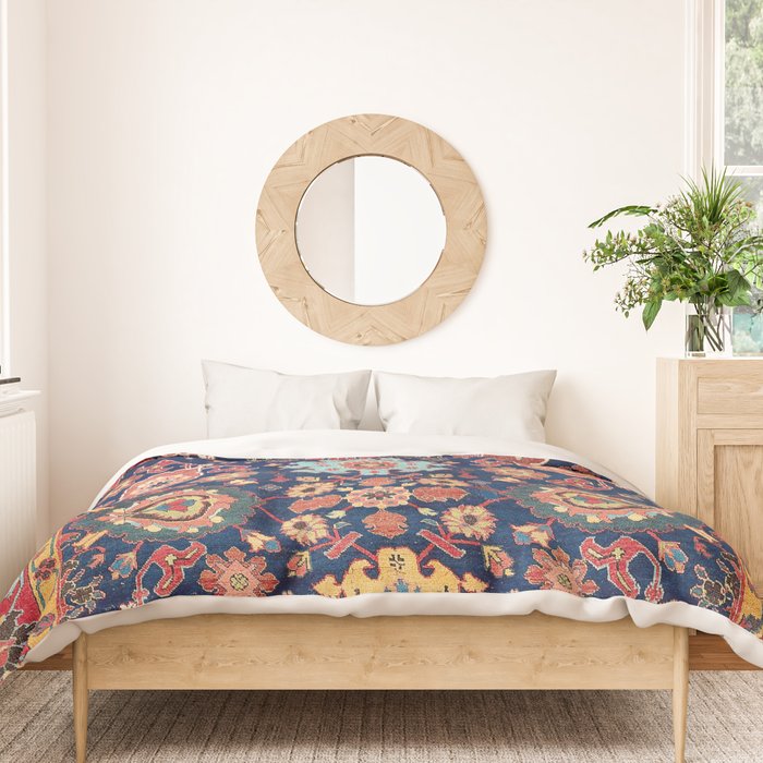 Kelleh Northwest Persian Azerbaijan Floral Carpet Print Duvet Cover Gallery Image 3