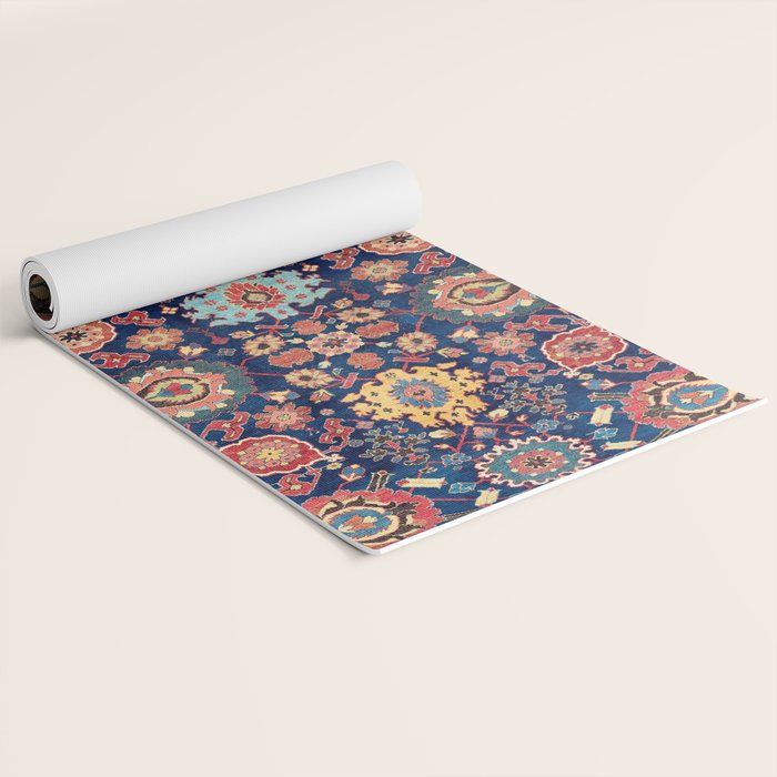 Kelleh Northwest Persian Azerbaijan Floral Carpet Print Yoga Mat Gallery Image 2