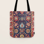 Kelleh Northwest Persian Azerbaijan Floral Carpet Print Tote Bag Gallery Image 1