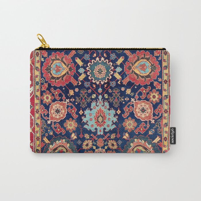 Kelleh Northwest Persian Azerbaijan Floral Carpet Print Carry All Pouch Gallery Image 1
