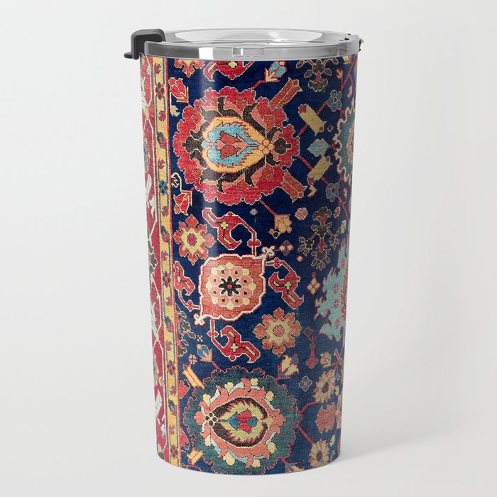 Kelleh Northwest Persian Azerbaijan Floral Carpet Print Travel Mug Gallery Image 3