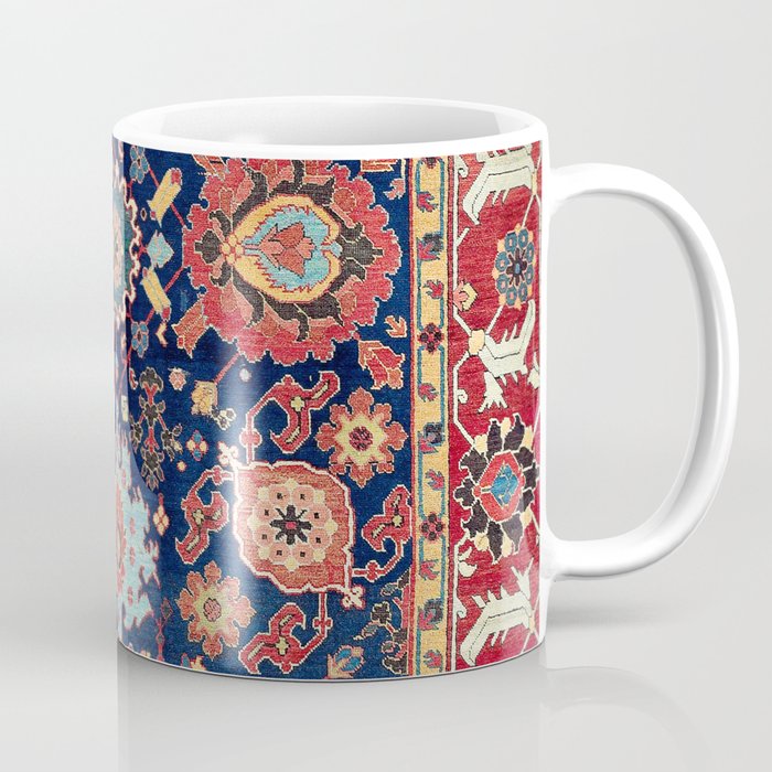 Kelleh Northwest Persian Azerbaijan Floral Carpet Print Coffee Mug Gallery Image 1