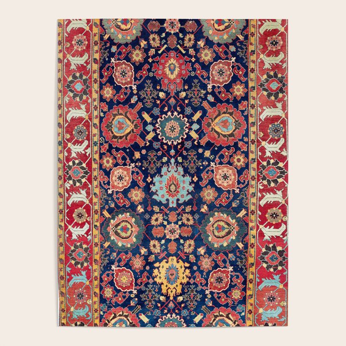 Kelleh Northwest Persian Azerbaijan Floral Carpet Print Poster Gallery Image 4