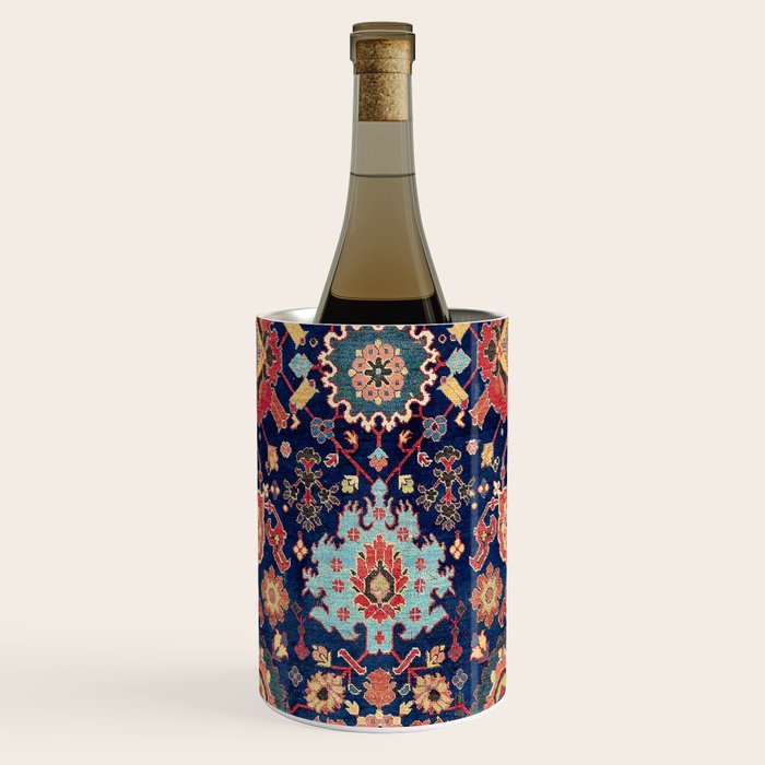 Kelleh Northwest Persian Azerbaijan Floral Carpet Print Wine Chiller Gallery Image 1