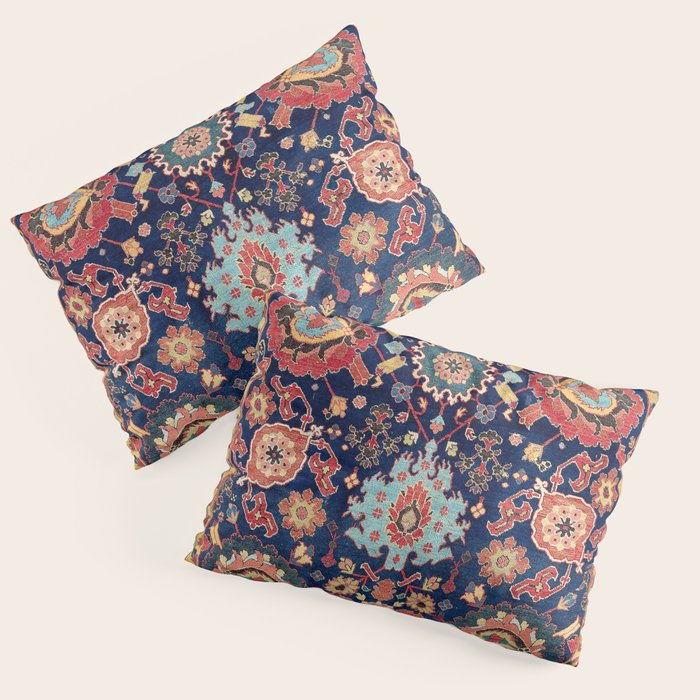 Kelleh Northwest Persian Azerbaijan Floral Carpet Print Pillow Sham Gallery Image 1