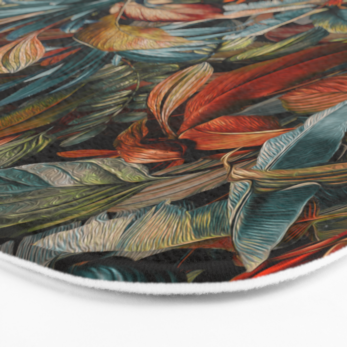 Tropical Night Garden Multicolor Bath Mat Gallery Image 3