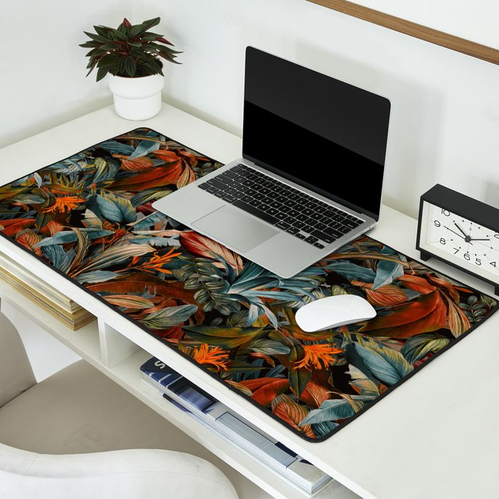 Tropical Night Garden Multicolor Desk Mat Gallery Image 2