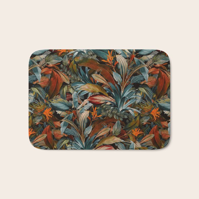 Tropical Night Garden Multicolor Bath Mat Gallery Image 1