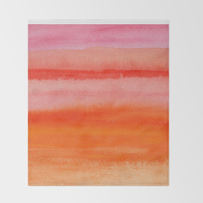 Watercolor Sunset Sky Throw Blanket Gallery Image 2