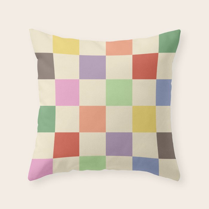 Colorful Checkered Pattern Throw Pillow Gallery Image 6