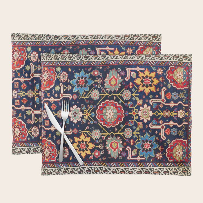 Shirvan Caucasian Afshan Antique Rug Print Placemat Gallery Image 1