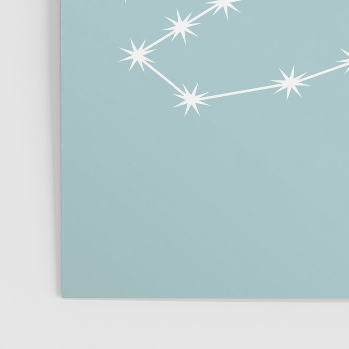 Scorpio Zodiac Star Constellation Line Art Pastel Teal Poster Gallery Image 3
