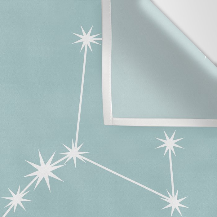 Scorpio Zodiac Star Constellation Line Art Pastel Teal Wall Tapestry Gallery Image 3