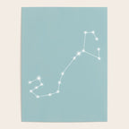 Scorpio Zodiac Star Constellation Line Art Pastel Teal Poster Gallery Image 4