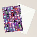 Spooky Dolls Purple Stationery Card Gallery Image 2