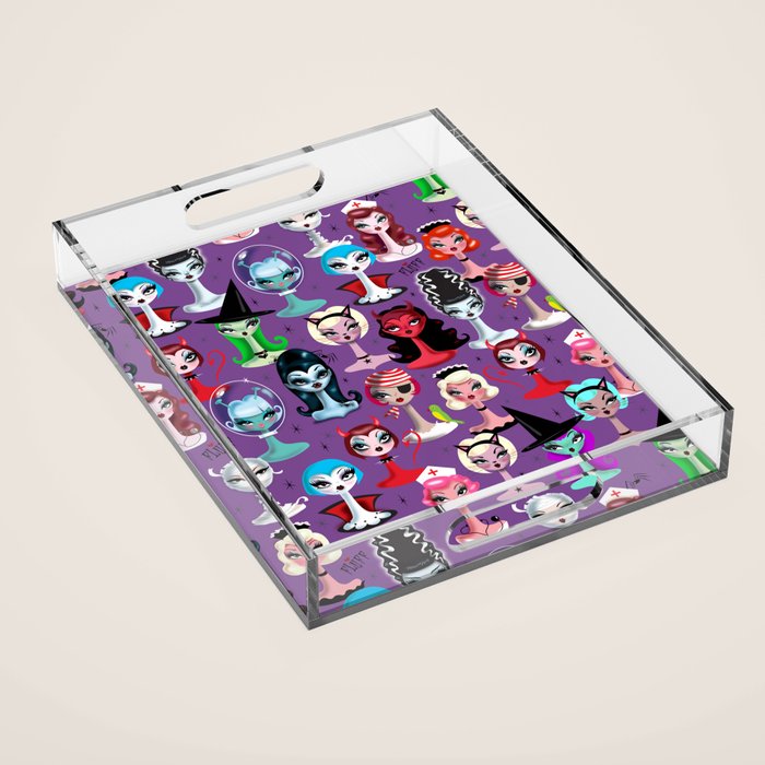 Spooky Dolls Purple Acrylic Tray Gallery Image 1