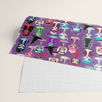 Spooky Dolls Purple Wrapping Paper Gallery Image 2