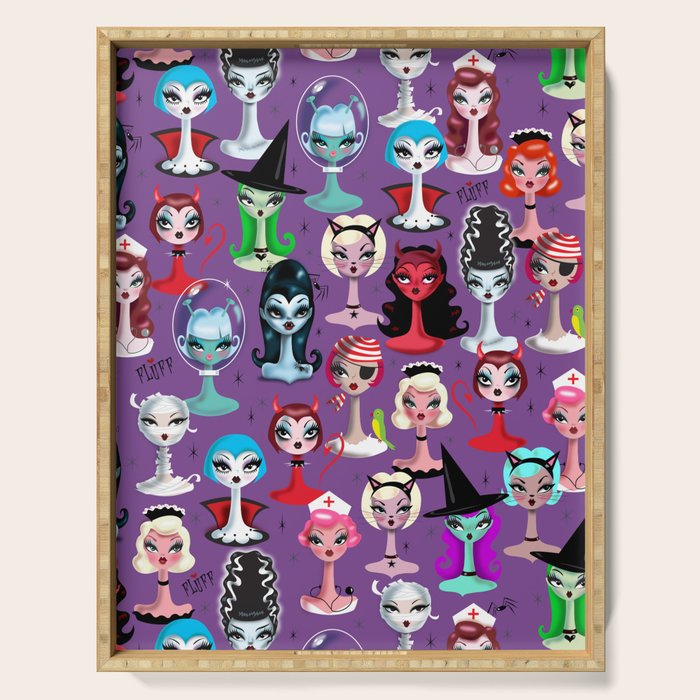 Spooky Dolls Purple Serving Tray Gallery Image 1