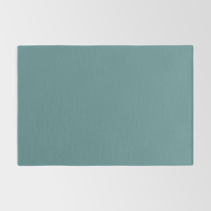 Solid Teal / Blue-Green Solid Color Rug Gallery Image 2