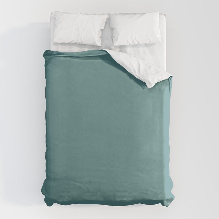 Solid Teal / Blue-Green Solid Color Duvet Cover Gallery Image 6