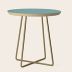 Solid Teal / Blue-Green Solid Color Side Table Gallery Image 1