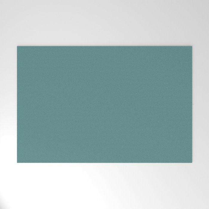 Solid Teal / Blue-Green Solid Color Welcome Mat Gallery Image 1