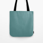 Solid Teal / Blue-Green Solid Color Tote Bag Gallery Image 1