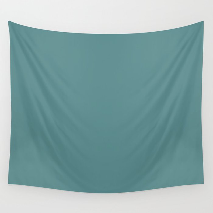 Solid Teal / Blue-Green Solid Color Wall Tapestry Gallery Image 4