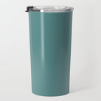 Solid Teal / Blue-Green Solid Color Travel Mug Gallery Image 3