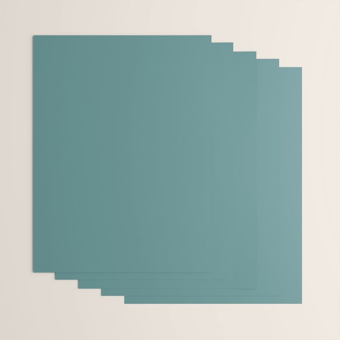 Solid Teal / Blue-Green Solid Color Wrapping Paper Gallery Image 3