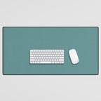 Solid Teal / Blue-Green Solid Color Desk Mat Gallery Image 1