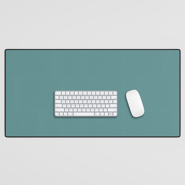 Solid Teal / Blue-Green Solid Color Desk Mat Gallery Image 1
