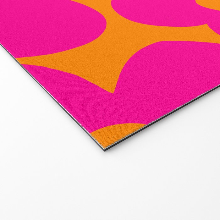 Large Retro Flowers Raspberry Red Petals Orange Background #decor #society6 #buyart  Welcome Mat Gallery Image 2