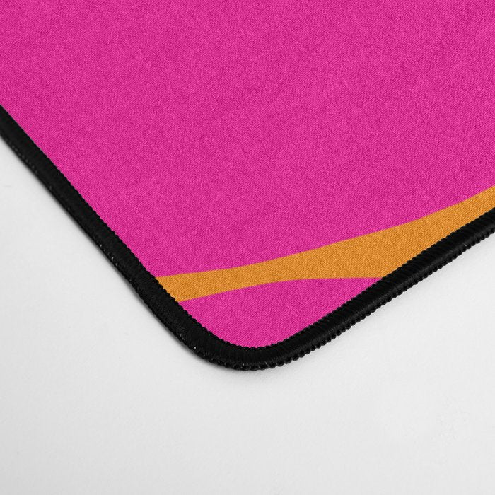 Large Retro Flowers Raspberry Red Petals Orange Background #decor #society6 #buyart  Desk Mat Gallery Image 4