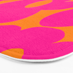 Large Retro Flowers Raspberry Red Petals Orange Background #decor #society6 #buyart  Bath Mat Gallery Image 3