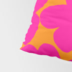 Large Retro Flowers Raspberry Red Petals Orange Background #decor #society6 #buyart  Pillow Sham Gallery Image 4