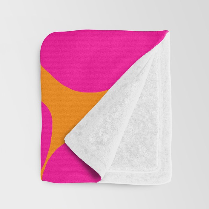 Large Retro Flowers Raspberry Red Petals Orange Background #decor #society6 #buyart  Throw Blanket Gallery Image 3