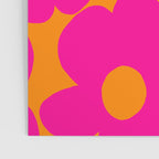 Large Retro Flowers Raspberry Red Petals Orange Background #decor #society6 #buyart  Poster Gallery Image 3