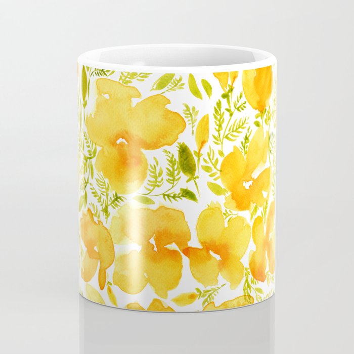 Watercolor California poppies (Quad set, #1) Coffee Mug Gallery Image 4