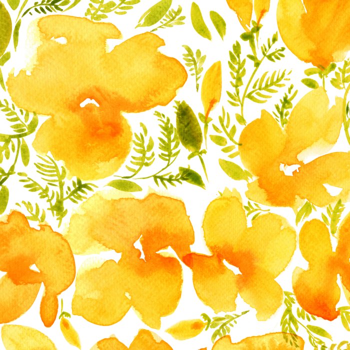 Watercolor California poppies (Quad set, #1) Coffee Mug Gallery Image 2