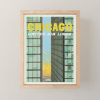 Chicago Vintage Travel Poster, 1950 Mini Art Print Gallery Image 1