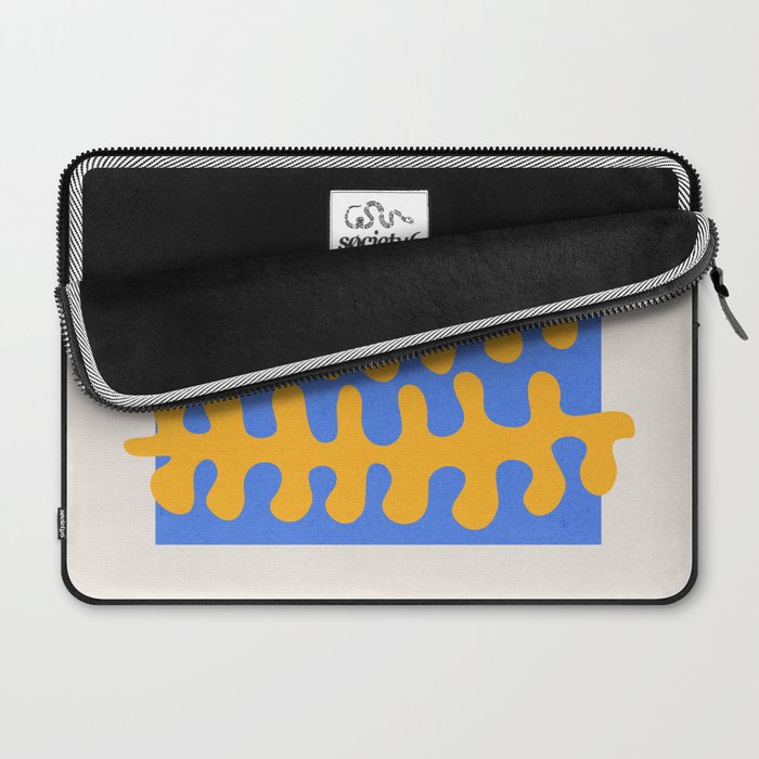 Royal Blue & Supernova: Matisse Paper Leaf Cutouts 02 Laptop Sleeve Gallery Image 2
