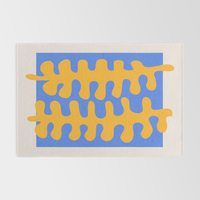 Royal Blue & Supernova: Matisse Paper Leaf Cutouts 02 Rug Gallery Image 2
