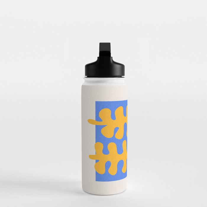 Royal Blue & Supernova: Matisse Paper Leaf Cutouts 02 Water Bottle Gallery Image 3