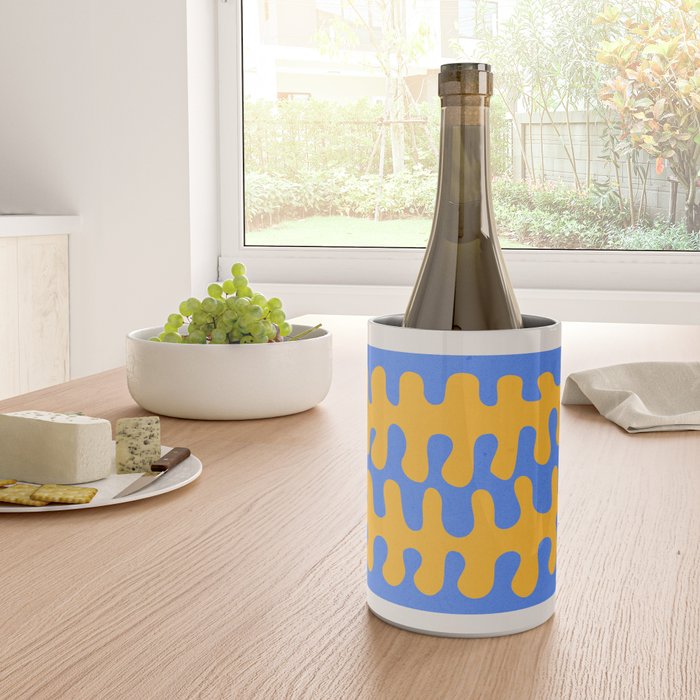 Royal Blue & Supernova: Matisse Paper Leaf Cutouts 02 Wine Chiller Gallery Image 4